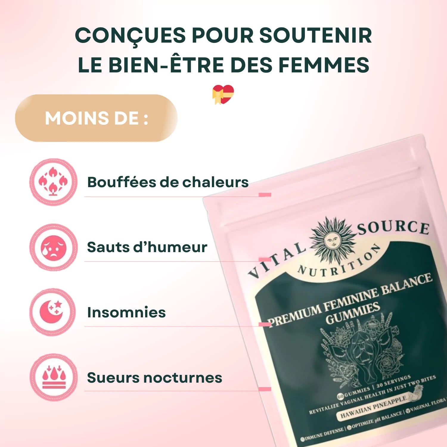 Gummies pour ménopause et bouffées de chaleurs
